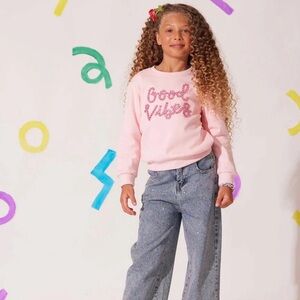 Lola + The Boys Sparkling Good Vibes Sweatshirt- Size 10